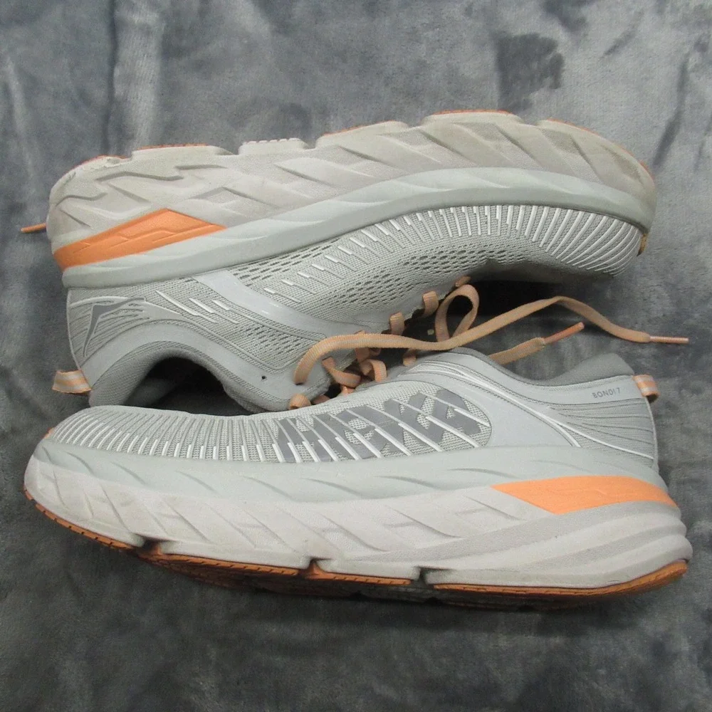 Hoka Womens Shoes 10D Harbor Mist Bondi 7 Wide Running Lightweight Chunky Active
